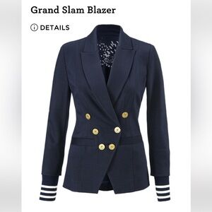 CAbi Navy Blazer with Gold Buttons